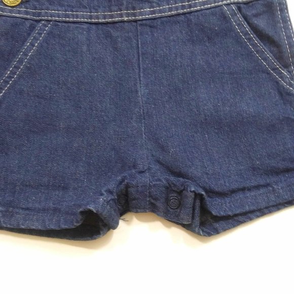OshKosh B'gosh Toddler Unisex Girls/Boys Strap Overall Short Blue Jeans 12 Month - Picture 5 of 7